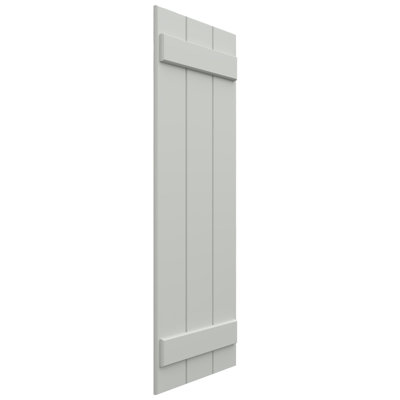 10 3/4"W x 80"H EnduraCore Composite Two Board Joined Board-n-Batten Shutters, Hailstorm Gray (Per Pair - Hardware Not Included)