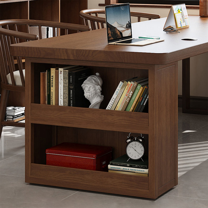Walnut Rectangular Solid Wood Writing desk, 29.53"H*70.87"W*31.5"D