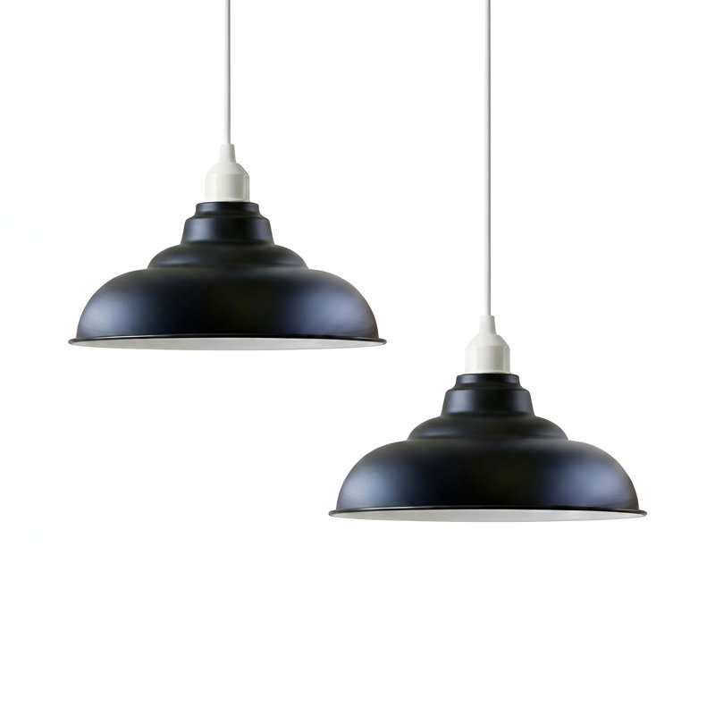 13.5 cm H Curved Lamp Shade, Black inner White
