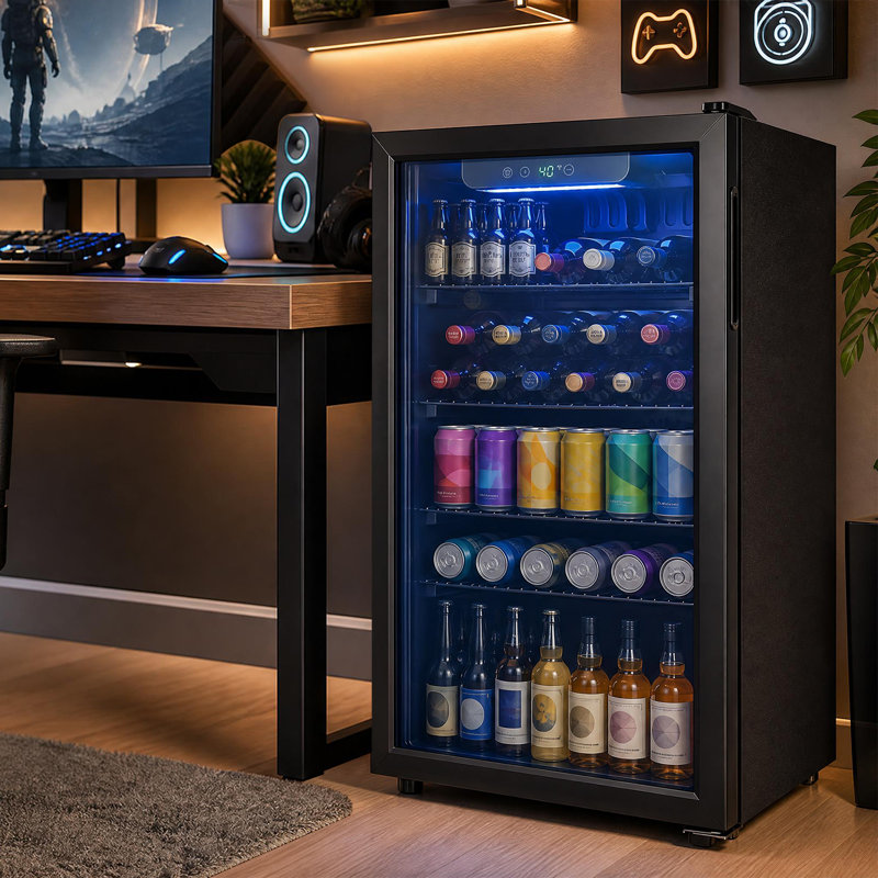 120 Can Beverage Refrigerator Beer Wine Soda Drink Cooler Mini Fridge