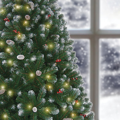 213.36cm H Lighted Artificial Fir Christmas Tree