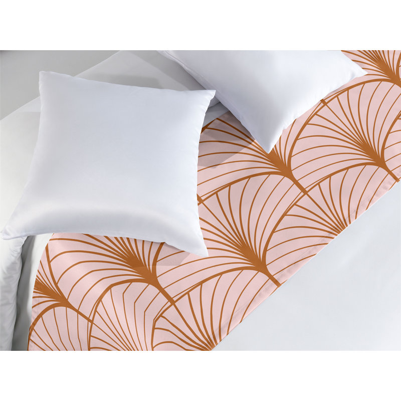 Satin Bed Runner, King, Cinnamon/Blush