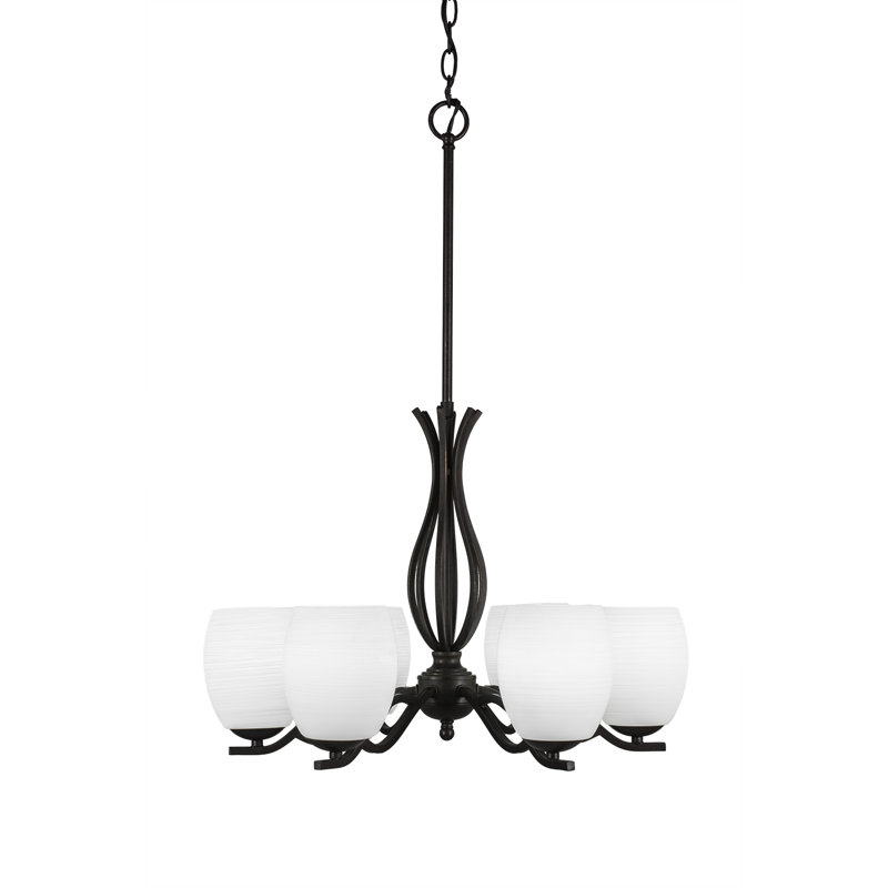Lustree classique/traditionnel 6 lumières ombrée Hiroko, Argent vieilli, 6