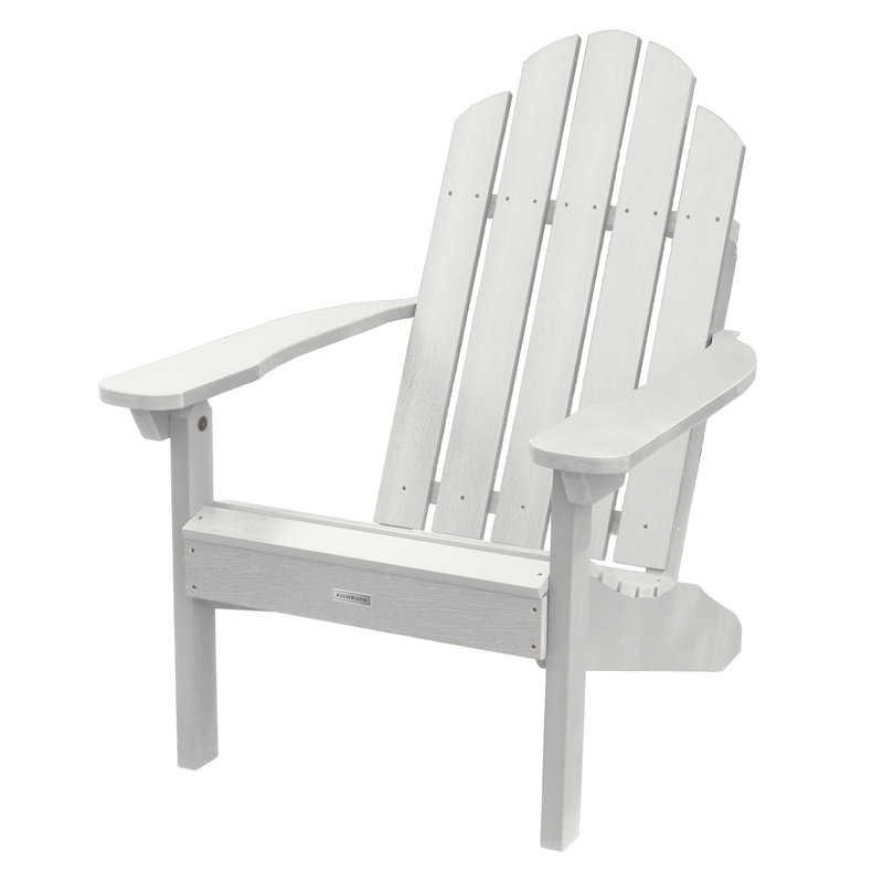 Anette Outdoor Adirondack Chair With Table, White