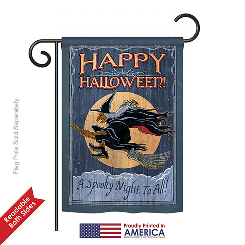 Swavar Double Sided Polyester Halloween House Flag, 18.5" H x 13" W