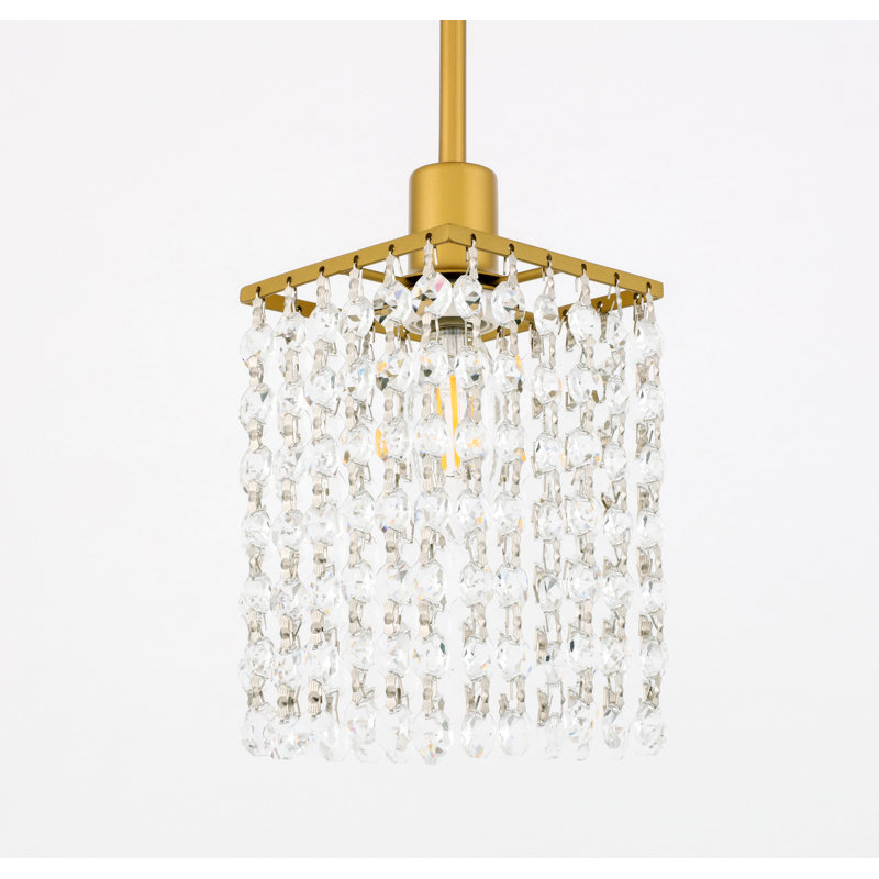 Luminaire suspendu carré à 1 lumière Grandy, Laiton
