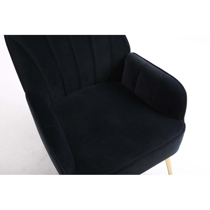 Fauteuil en sherpa moderne Mid-Century, Noir