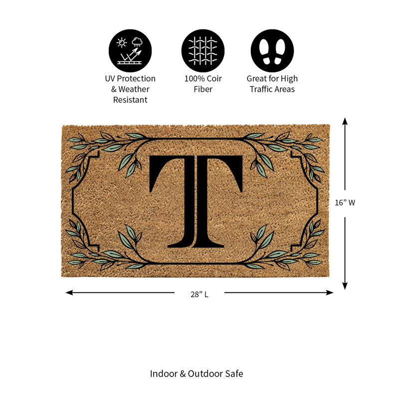 Monogram Coir Mat, Letter "T"
