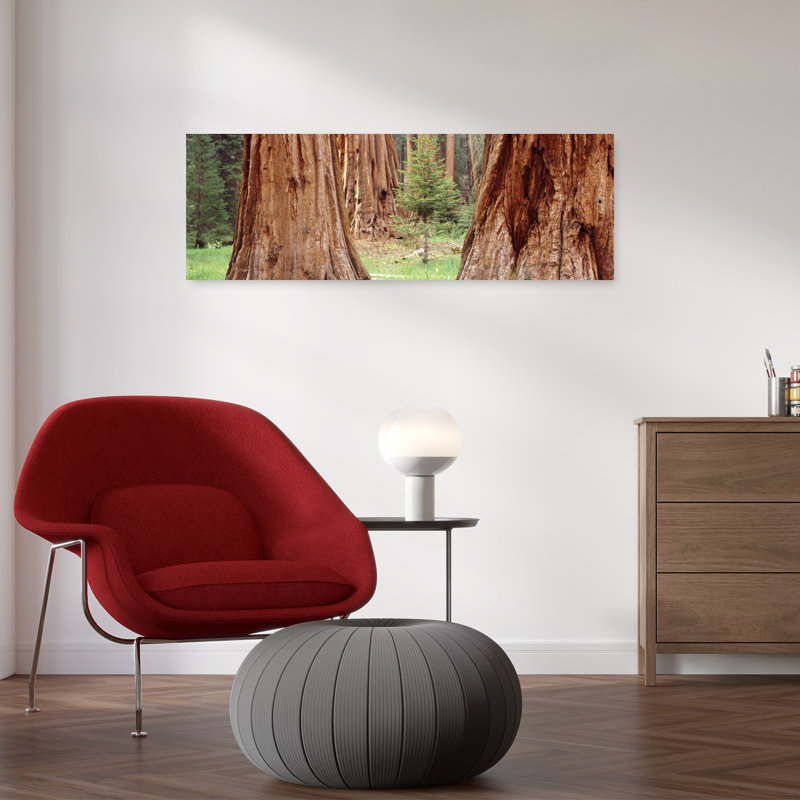 Art contemporain, paysage forestier abstrait, H 36 po x l 12 po