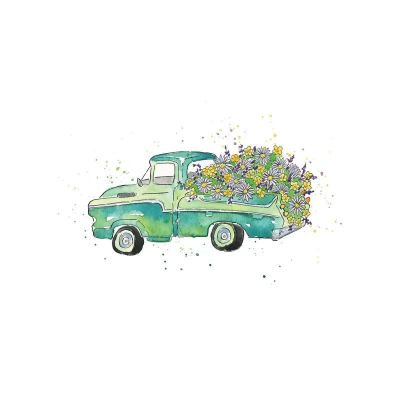 Flower Truck by Catherine McGuire - Wrapped Canvas Gallery-Wrapped Canvas Giclée, 66.04 cm H x 45.72 cm W