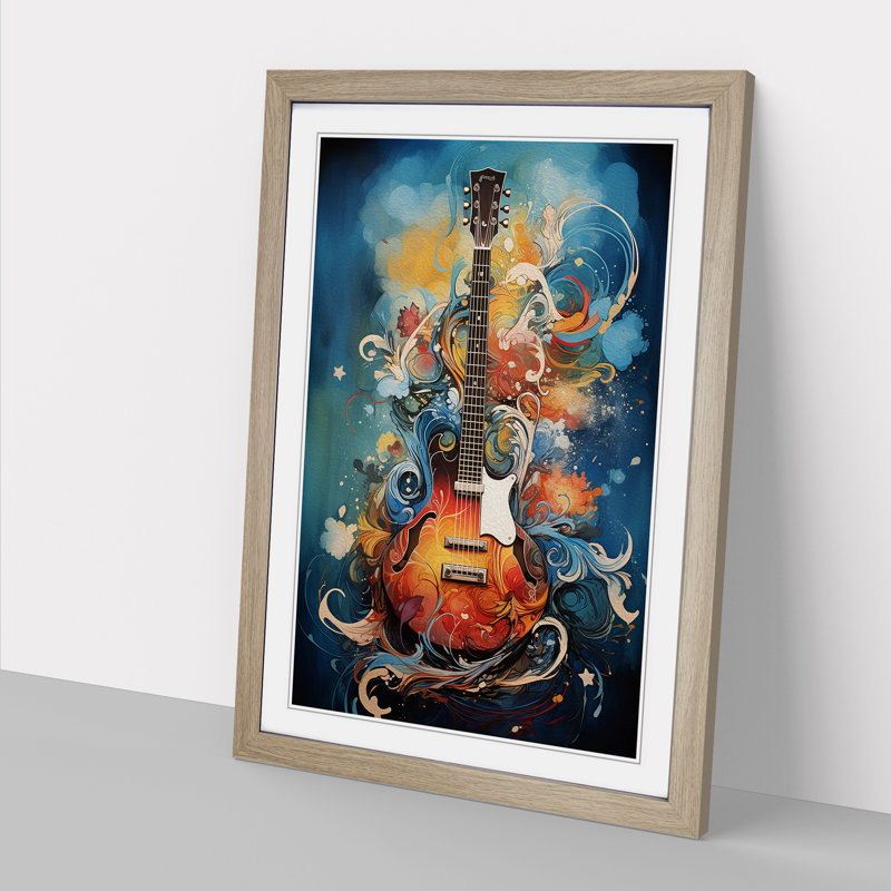 Guitar Symbolism Art - Framed Print