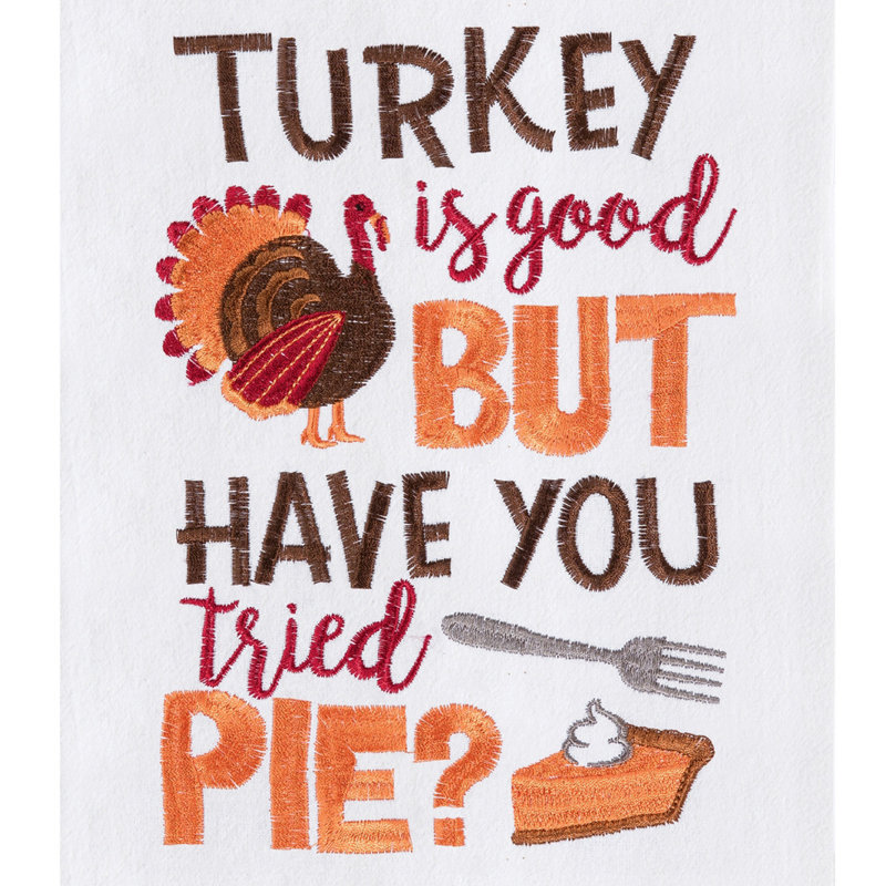 Turkey And Pie Flour Sack Kitchen Dishtowel