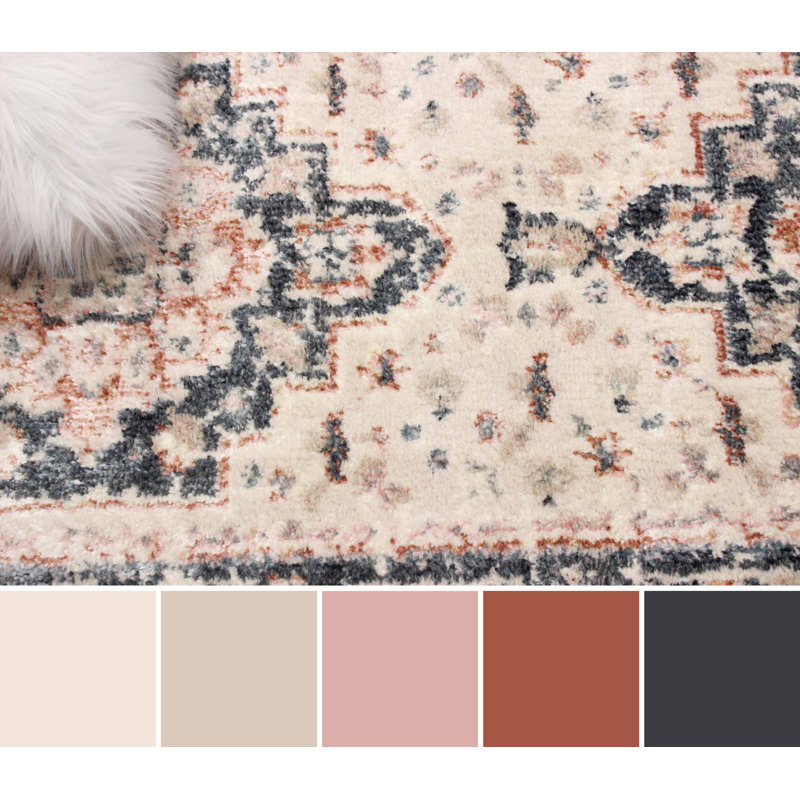 Tapis ivoire Heriza, Tapis de couloir 2 pi 8 po x 8 pi 2 po