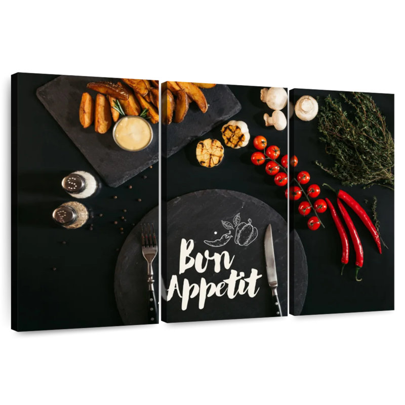 Tergel Black Bon Appetit, 48" H x 74" W