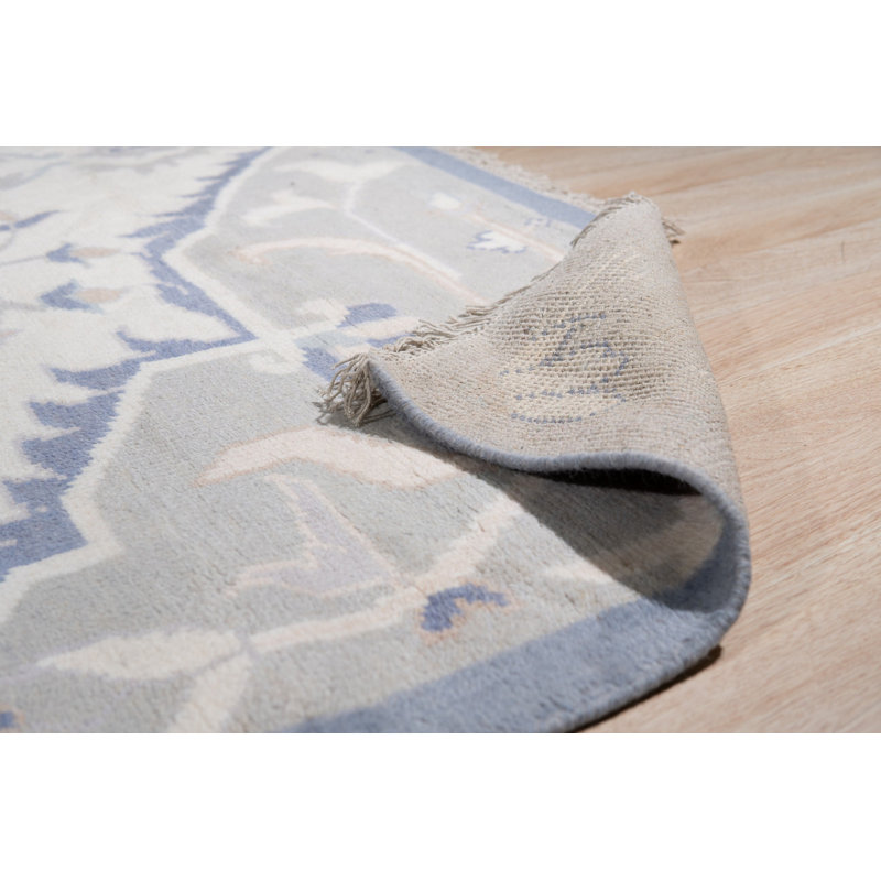 Hand Knotted Wool Floral Area Rug, 8' x 10'