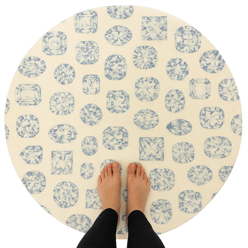 Shag Geometric Area Rug, Lux Blush, Round 8'