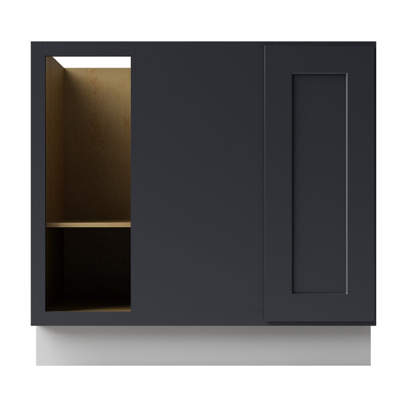 Armoire d'angle à base basse, Noir Shaker, L 36 po x H 34,5 po x P 24 po