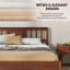 Lit plateforme en bois pour lit simple/double/queen avec tête de lit et sommier à lattes.-1231401422