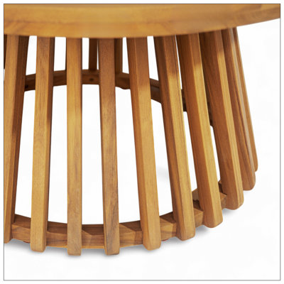 Outdoor Acacia Wood Coffee Table - Round - For Backyard/Balcony