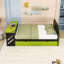 Lit de jour double avec couchette simple, bureau et port USB-339597779