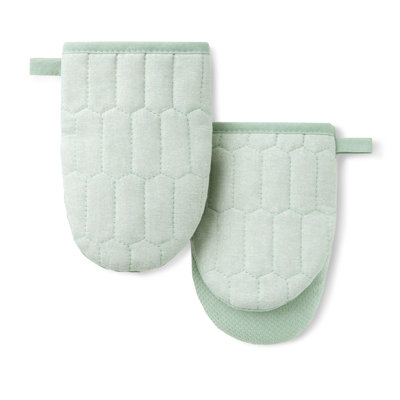 Ensemble de 2 mini-gants matelassés en chambray matelassés MARTHA STEWART - rouge 5,5 po x 8 po