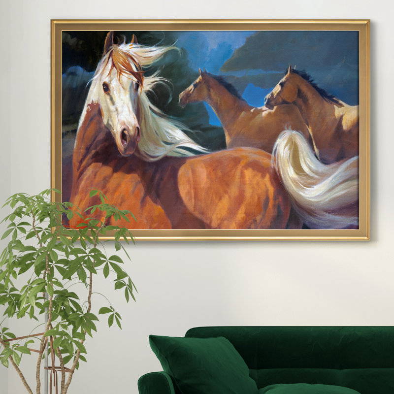 «Blazing Herd II», reproduction d'art sur toile encadrée, Doré, H 18,5 po x l 24,5 po x P 1,5 po