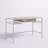 Adela Glass Top Metal Base Writing Desk