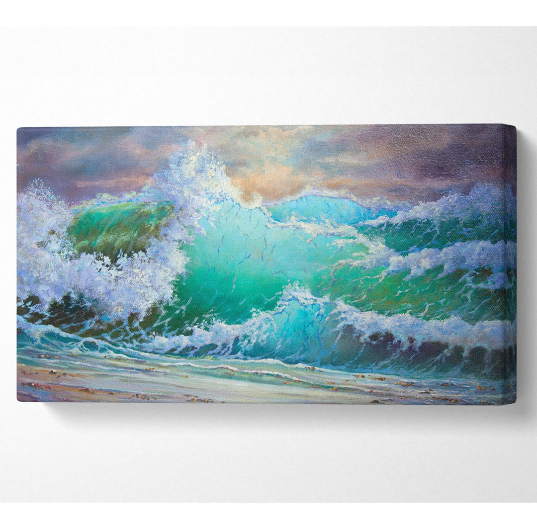 Crashing Waters of Paint Wide Canvas Print