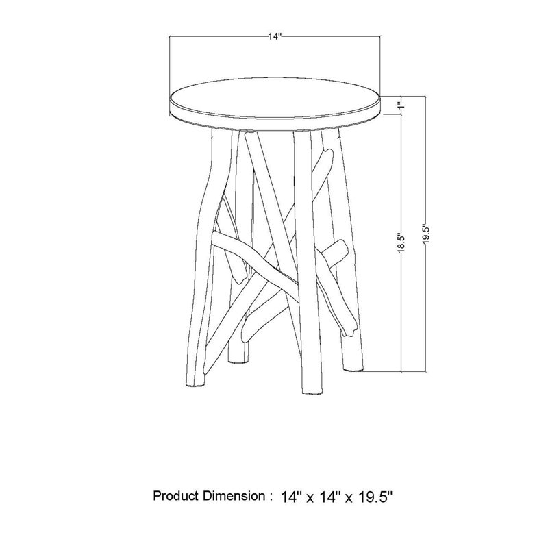Markkus Round Twig Base Side Table, Brown