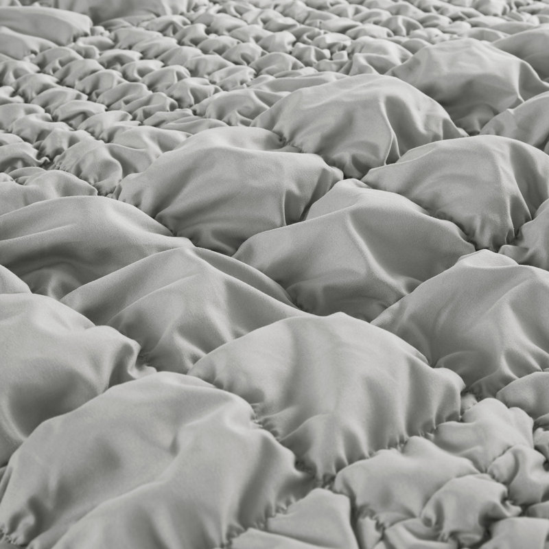 Evelyn Ruched Comforter Set, Full / Queen Comforter + 2 Standard Shams
