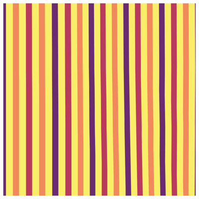 Tapis de bain à rayures verticales jaune et rouge