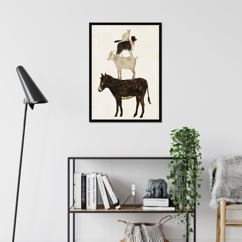 Barnyard Buds VI by Victoria Borges - Painting, 50cm H x 34cm W, Black Framed Paper Print