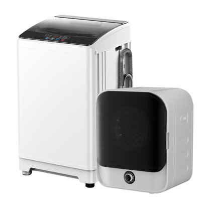 Compact Washer Dryer Combo Set，3.0 Cu Ft Full Automatic Washer & 2.6 Cu Ft High Efficiency Electric Dryer with Stainless Steel Tub, High Temp Sterilize & Multi Timer Drying for Apartment Dorm