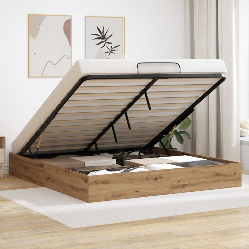 Bed, European Kingsize (160 x 200 cm), Artisan Oak