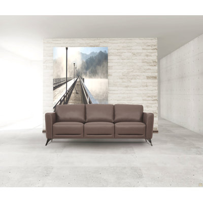 Canapé en cuir taupe Malaga (assemblé)