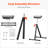 2 PCs Folding Woodworking Roller Stands Max Load 135 lb Adjustable 26.8-42.5 in