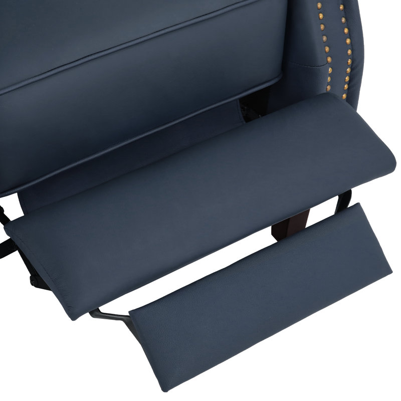 Fauteuil inclinable en cuir véritable Kindalyn, Marine