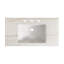 Comptoir LULA 36 po avec bordure en marbre blanc naturel, lavabo encastré en céramique avec 3 trous de robinetterie, sans robinetterie ni meuble, blanc