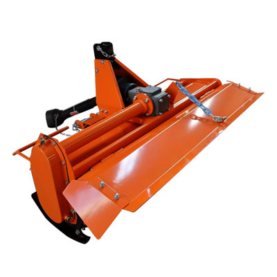 Attachments 3 Point 53" Rotary Tiller Attachment Fits Cat 1 Tractors,, Single Speed PTO Driven Cultivator with a 540 RPM Gearbox, Replaceable L-Shaped Tines Work 5" Deep