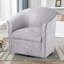 Fauteuil pivotant contemporain 76 x 75,5 x 76 cm, revêtement en microfibre de polyester, fauteuil d'appoint monobloc argenté, base pivotante à 360° et structure en bois massif-136059521