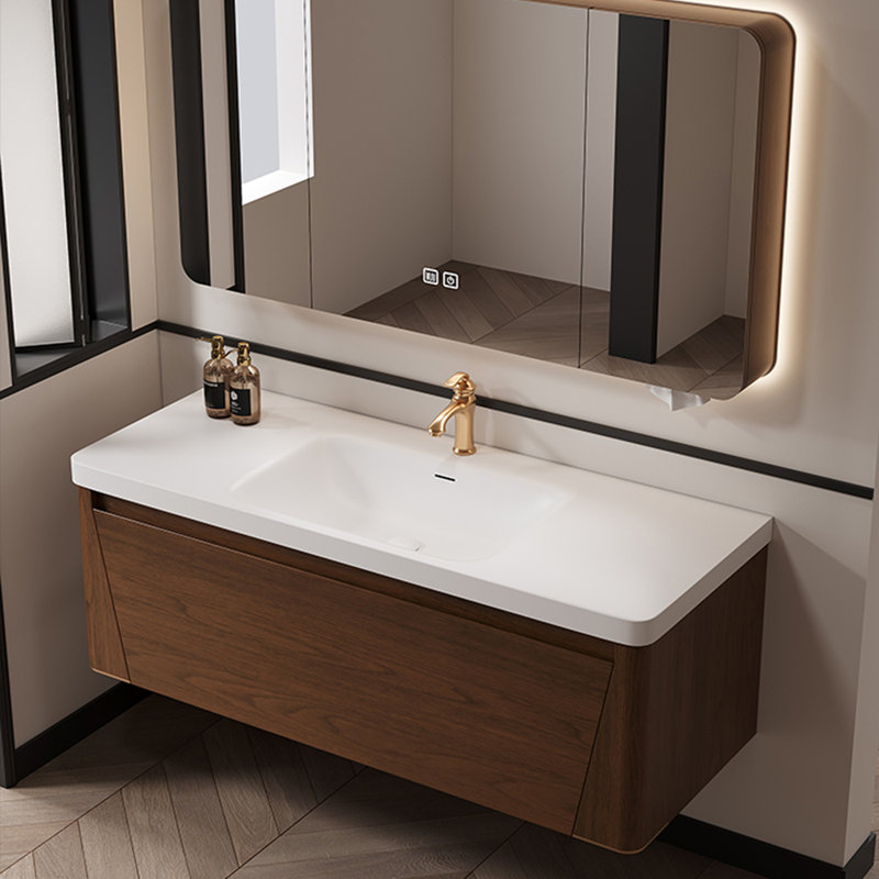 Chinese-style brown bathroom cabinet