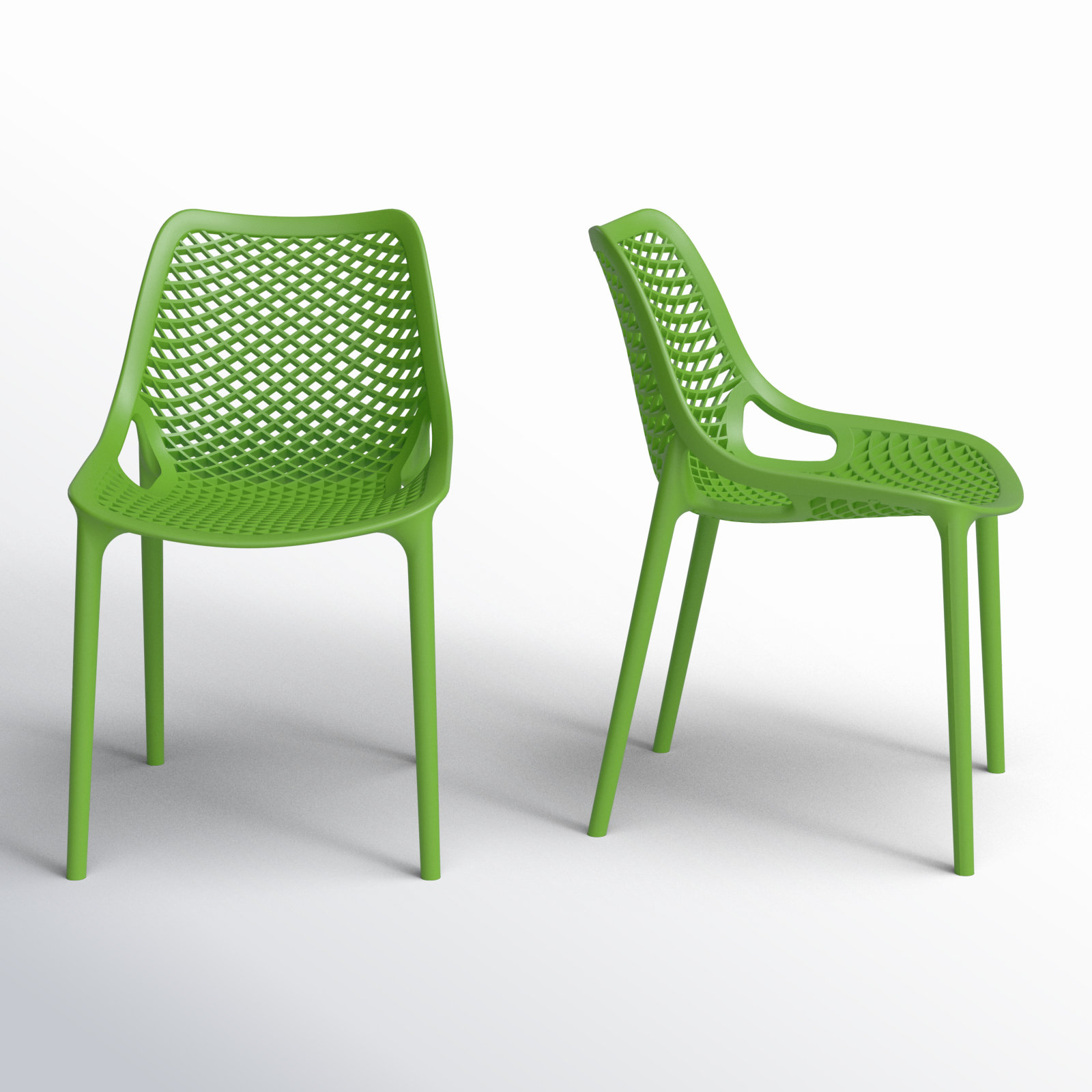 Farrah Stackable Patio Side Chair, Tropical Green