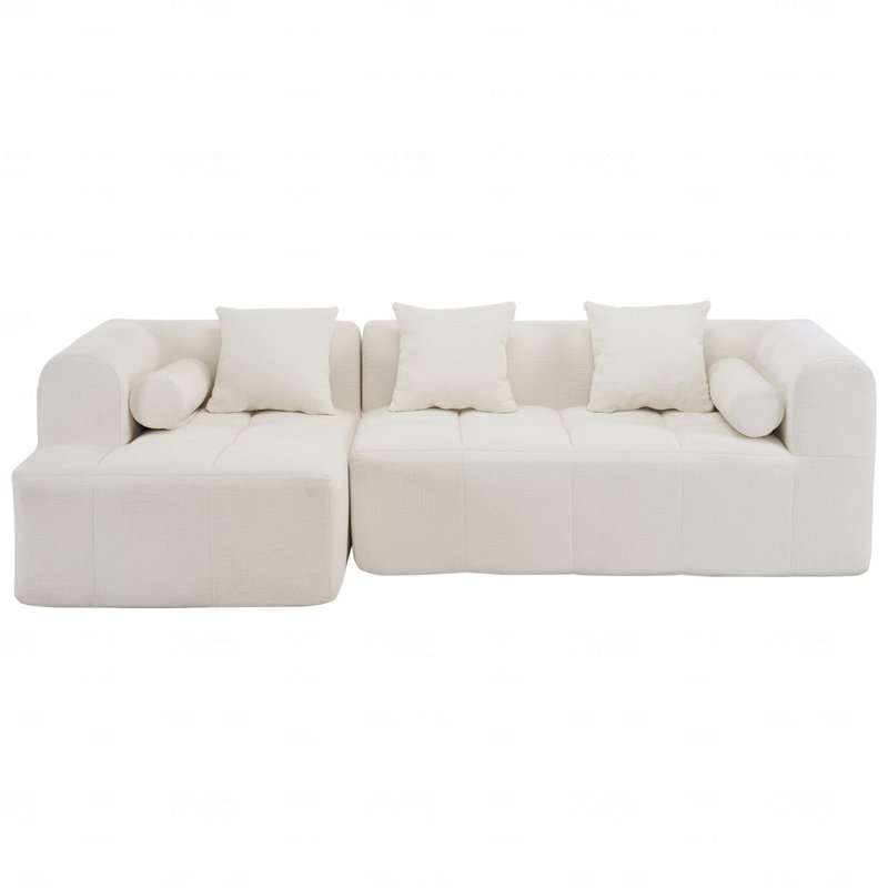 Basic Sectional Sofa, 101.2"  Sofa Full-Compressed Sofa Modular Sofa Couch Free-Combined Sofa With Deep Seating And Two Side Pockets