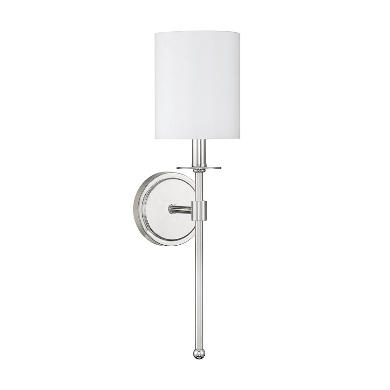 Applique murale à 1 lumière à intensité variable en nickel poli MacDowell, Nickel poli