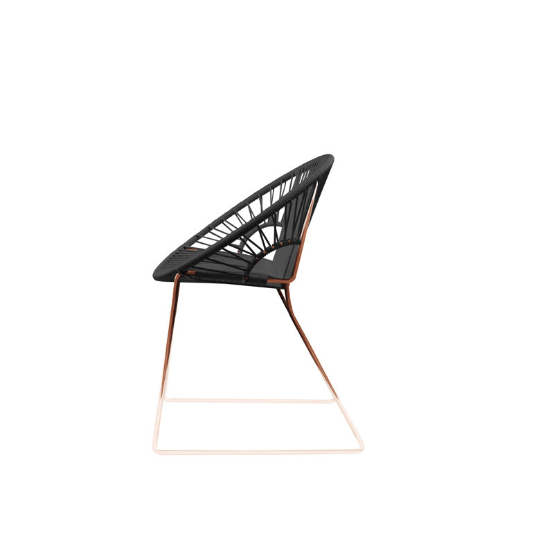 Chaise de patio Puerto, Noir / Cuivre