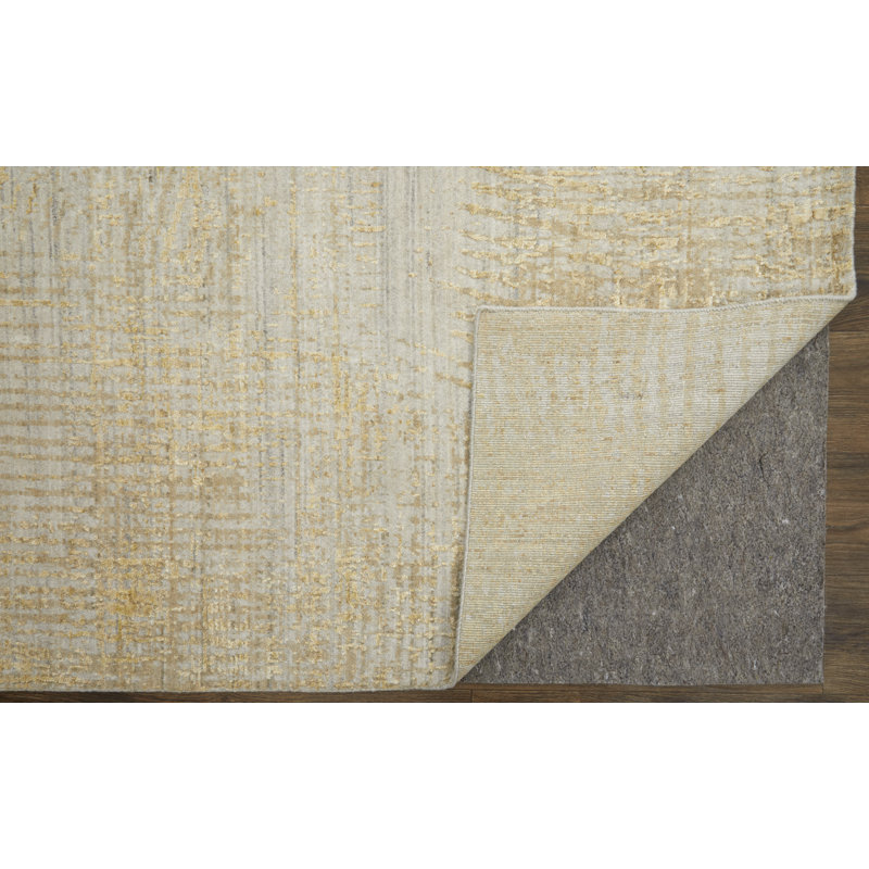 Eastfield Abstract Area Rug in Gold/Ivory, Rectangle 10' x 14'