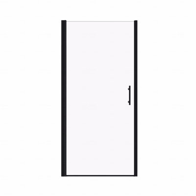 Shower Door  - Matte Black Aluminum Frame Material, Half Frame,1/4"(6Mm) Tempered Glass Explosion Proof Film,Stainless Steel Handle