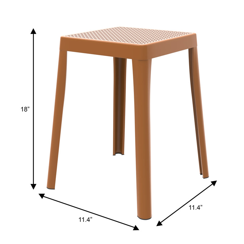 Tabouret carré en plastique empilable Dantoni, Jaune