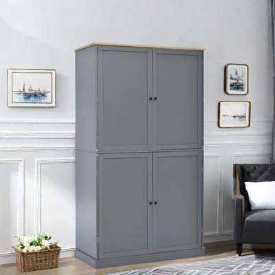 High Kitchen Pantry With 2 Drawers, 2 Adjustable Shelves And 8 Door Shelves