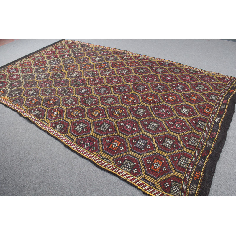 Grand tapis kilim brodé Anatolian